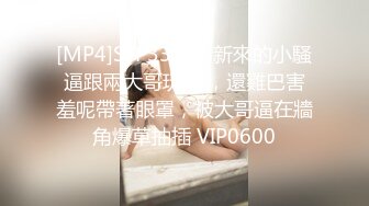 [MP4]STP33325 新來的小騷逼跟兩大哥玩3P，還雞巴害羞呢帶著眼罩，被大哥逼在牆角爆草抽插 VIP0600