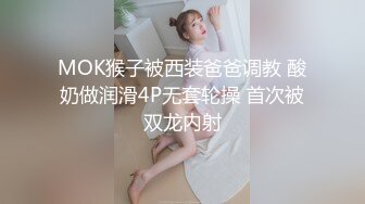 MOK猴子被西装爸爸调教 酸奶做润滑4P无套轮操 首次被双龙内射