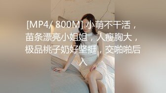 [MP4/ 800M] 小萌不干活，苗条漂亮小姐姐，人瘦胸大，极品桃子奶好坚挺，交啪啪后入